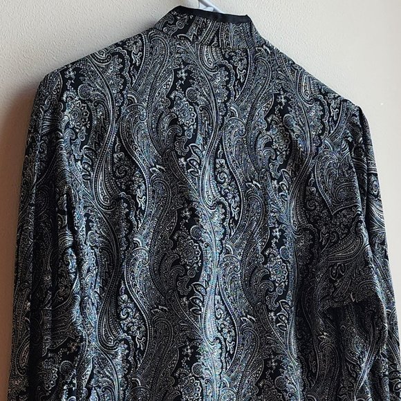 Jaeger Vintage 100% Wool Paisley Button Down Shirt Size Small - Picture 13 of 16